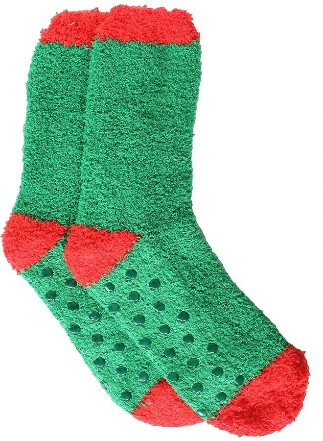 Gilbins Mens-Womens Christmas Holiday Fuzzy Socks with Grips Non Slip Skid Slipper Fluffy Hospital Winter Crew Sleep Socks (US, Numeric, 9, 11, Womens Size 9-11) - Image 3