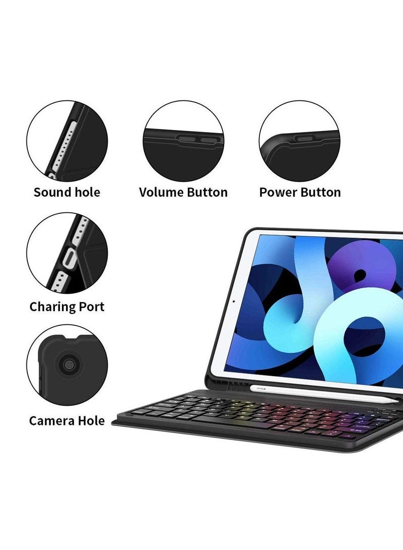 iPad Keyboard Case, with Magnetic Removable Wireless Keyboard (Support Arabic Typing), Suitable for iPad 10.2-inch 7 8 9 Generation iPad Pro 10.5 /iPad Air 3rd Gen 10.5''-Black - Image 3