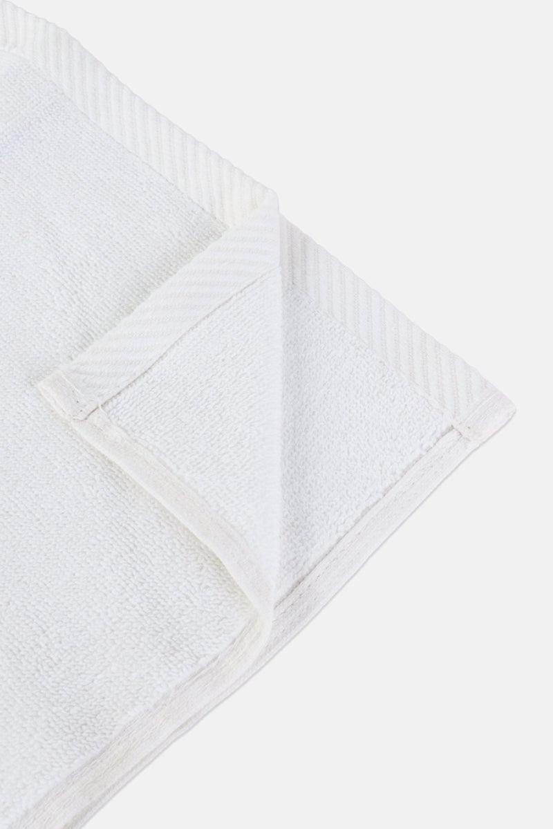 NINE WEST 3 Pcs Textured Premium Bath Towel, White - Image 3
