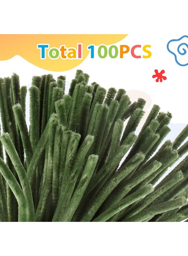 Caydo 100 Pieces Dark Green Pipe Cleaners Craft Supplies Flexible Chenille Stems For Diy Crafts Project And Decoration6 Mm X 12 Inch - Image 2