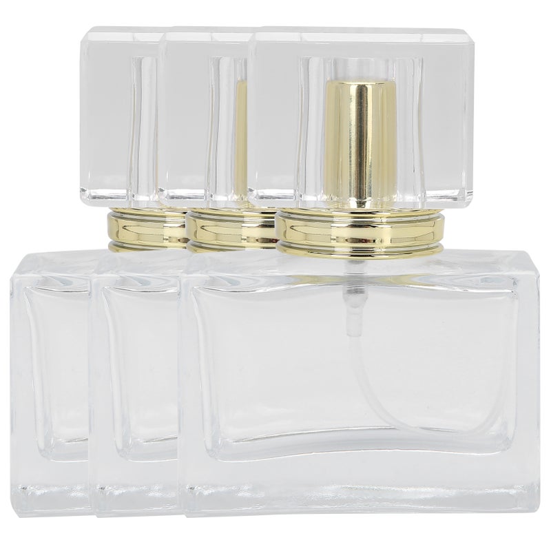 3pcs Glass Empty Perfume Bottle Makeup Refillable Perfume Spray Bottle DispenserGold - Image 1