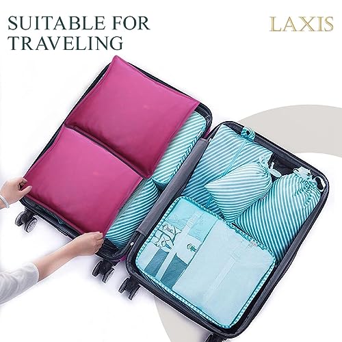 LAXIS® Non-Woven Single Saree Bags, Maroon Transparent Saree Covers With Zip, Saree Covers For Storage, Wardrobe Organiser, Size-36x42x2 CM (Pack of 10) - Image 4
