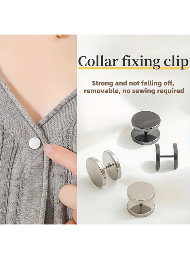 Detachable Spiral Collar Button For Tightening Collars Cuffs Sweaters 1pc Black 0 55in - Image 1