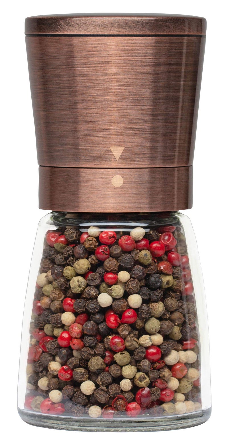Kitchen & Go Copper Pepper Grinder or Pepper Mill, Manual Salt Grinder Refillable with Adjustable Coarseness, Black Pepper Grinder Made of Stainless Steel, Himalayan Salt and Sea Salt Grinder - Image 1