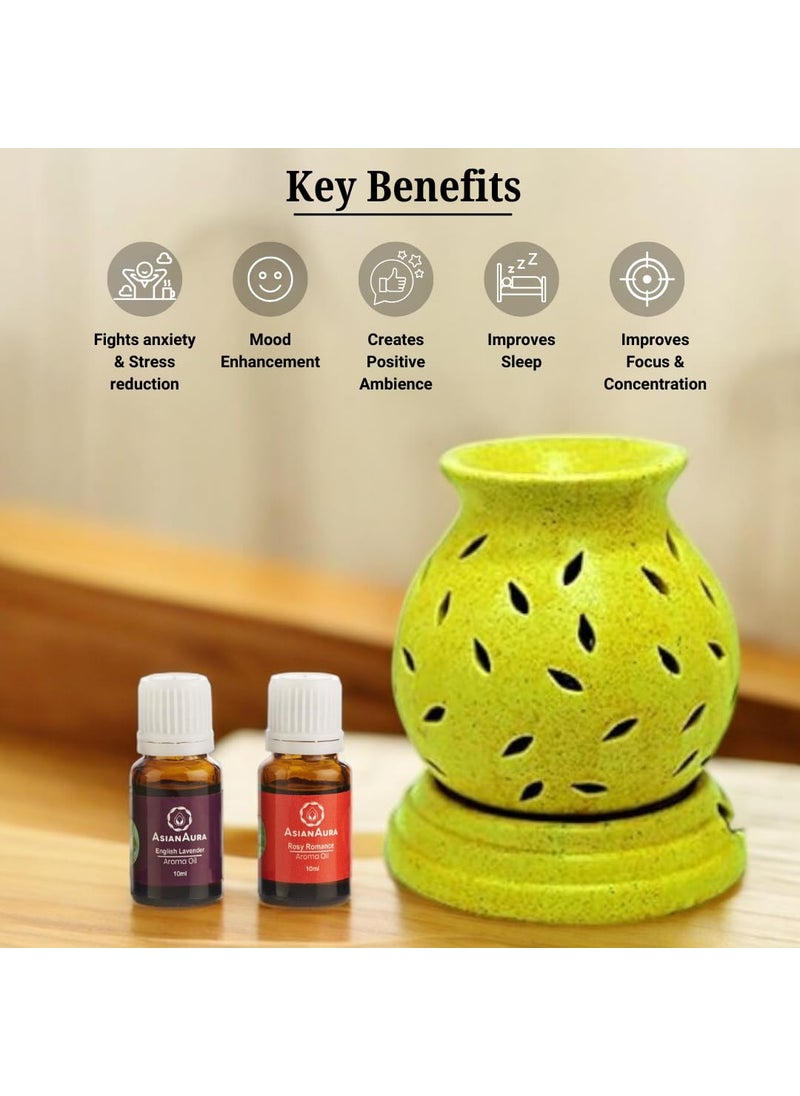 ASIAN AURA Asian Aura Electric Aroma Diffuser Set Mataki Shape Burner Fragrance Rosy Romance English Lavender  - Image 4