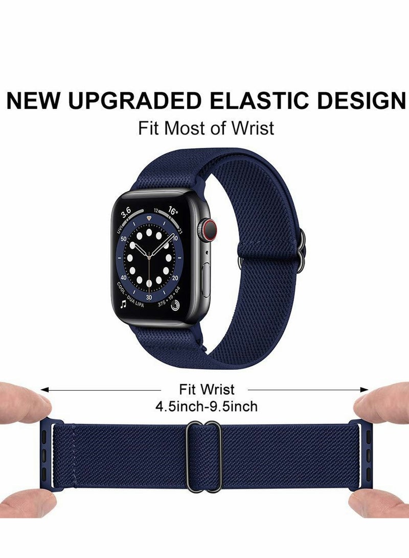 SYOSI Watch Band, Replaceable Sport Bands Compatible for Apple Watch for Women Men, Elastic Adjustable Soft Breathable Braided Nylon Stretchy Bands for Apple Watch Series, Brown, 42 / 44 mm - Image 4