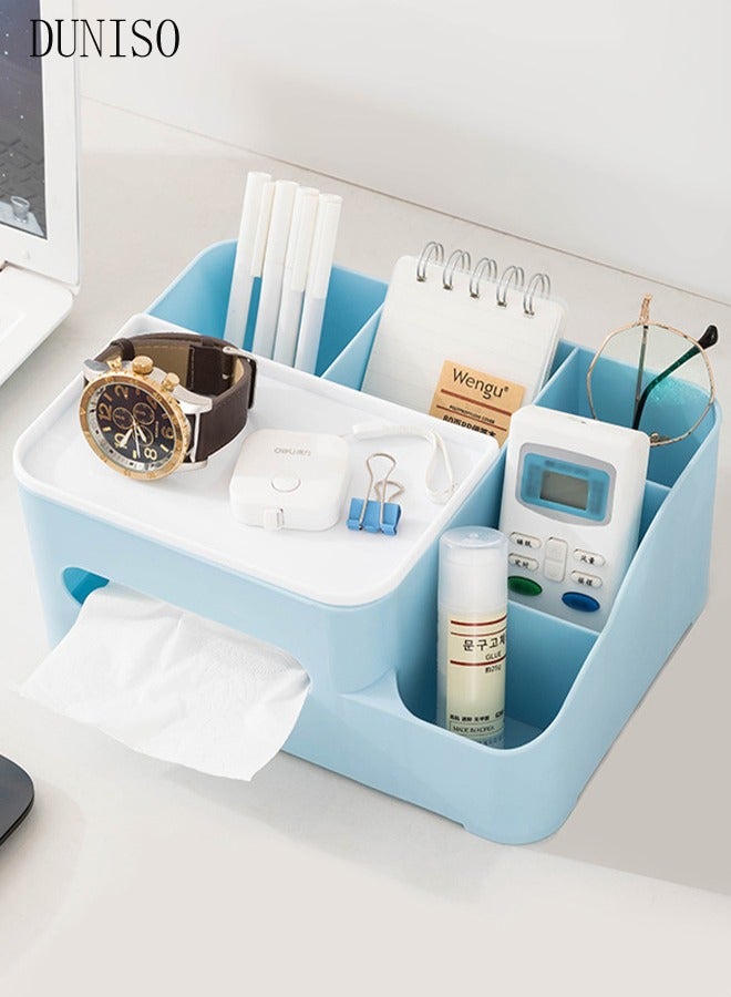DUNISO Multifunctional Tissue Box Holder，Napkins Dispenser Container，Multiple Compartments，Sturdy And Durable，For Living Room，Storage Table Bedroom，Dressing Storage Table，Home，Office  - Image 5