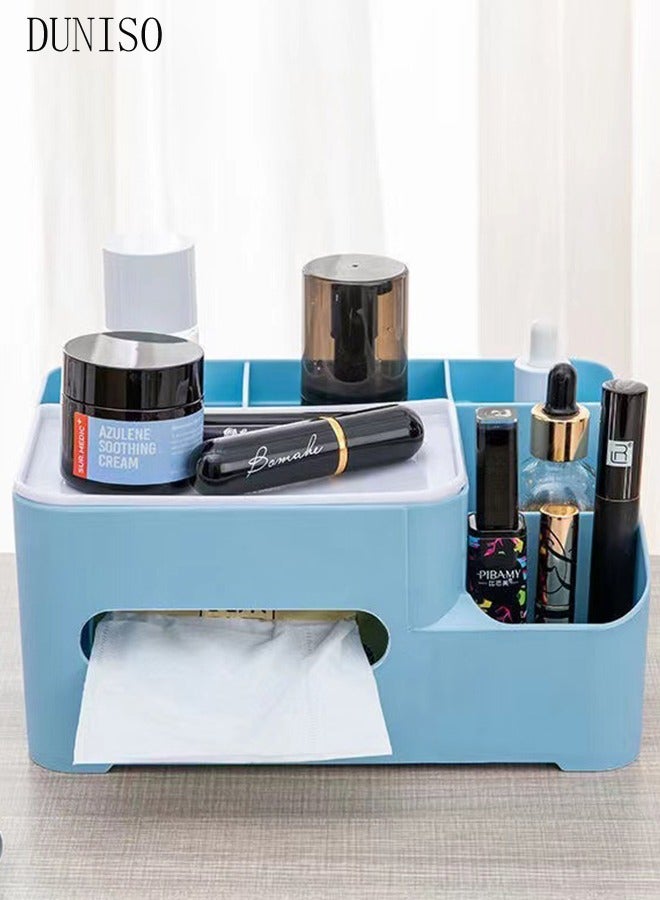 DUNISO Multifunctional Tissue Box Holder，Napkins Dispenser Container，Multiple Compartments，Sturdy And Durable，For Living Room，Storage Table Bedroom，Dressing Storage Table，Home，Office  - Image 2