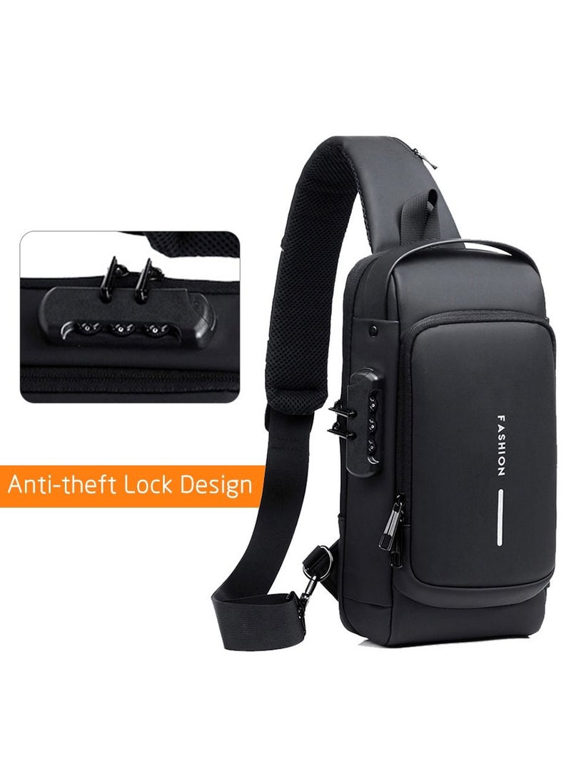 Men Multifunctional Waterproof Password Anti-theft Chest Bag - Image 3