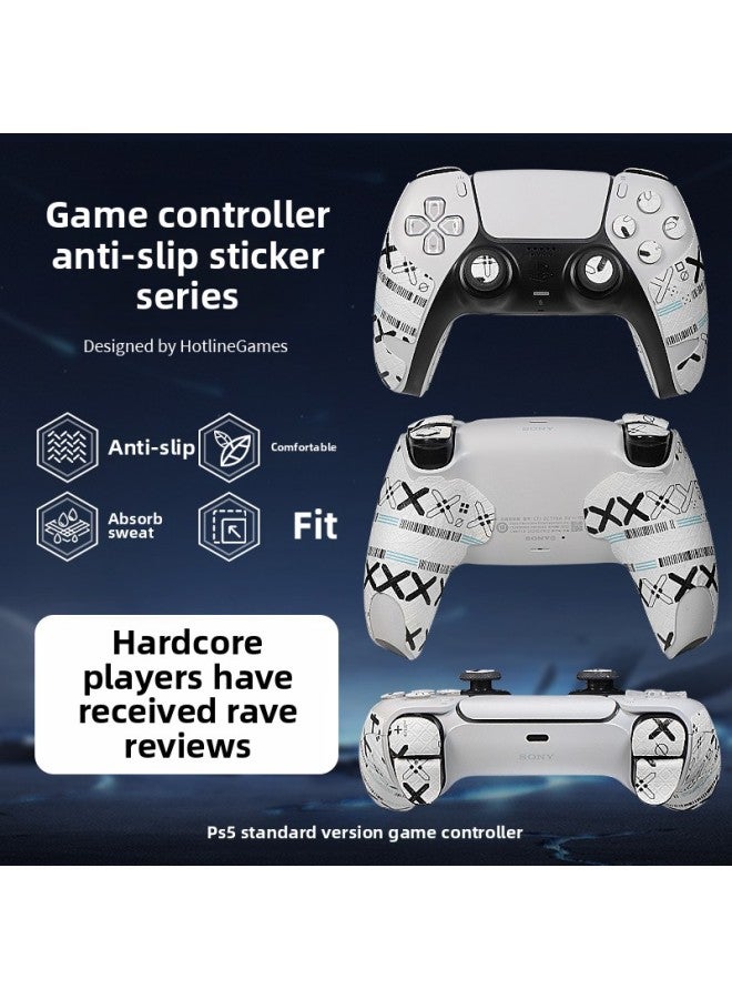 Suitable For Sony Ps5 Handle Anti-slip Sticker Standard Version Protective Cover Game Handle Sticker Grip Protective Cover Key Sticker-Color:[handle Version] Ps5 Standard Version Black Printing - Image 5