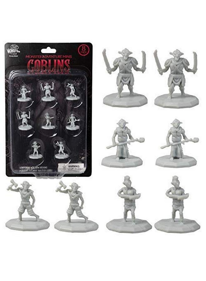 Monster Protectors Fantasy Goblin Mini Figures - 8 Unpainted Unique Designs - 1" Hex-Sized, Compatible with DND, Pathfinder & Tabletop RPGs - Realistic Sculpts for RPG Campaign, Game Nights Fun  - Image 2
