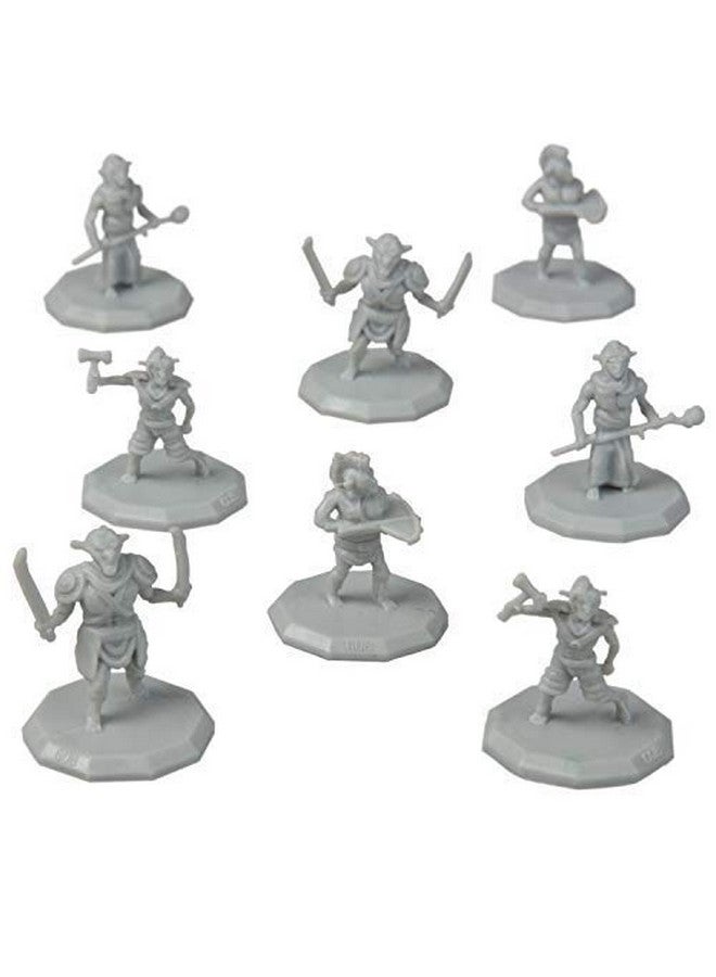 Monster Protectors Fantasy Goblin Mini Figures - 8 Unpainted Unique Designs - 1" Hex-Sized, Compatible with DND, Pathfinder & Tabletop RPGs - Realistic Sculpts for RPG Campaign, Game Nights Fun  - Image 1