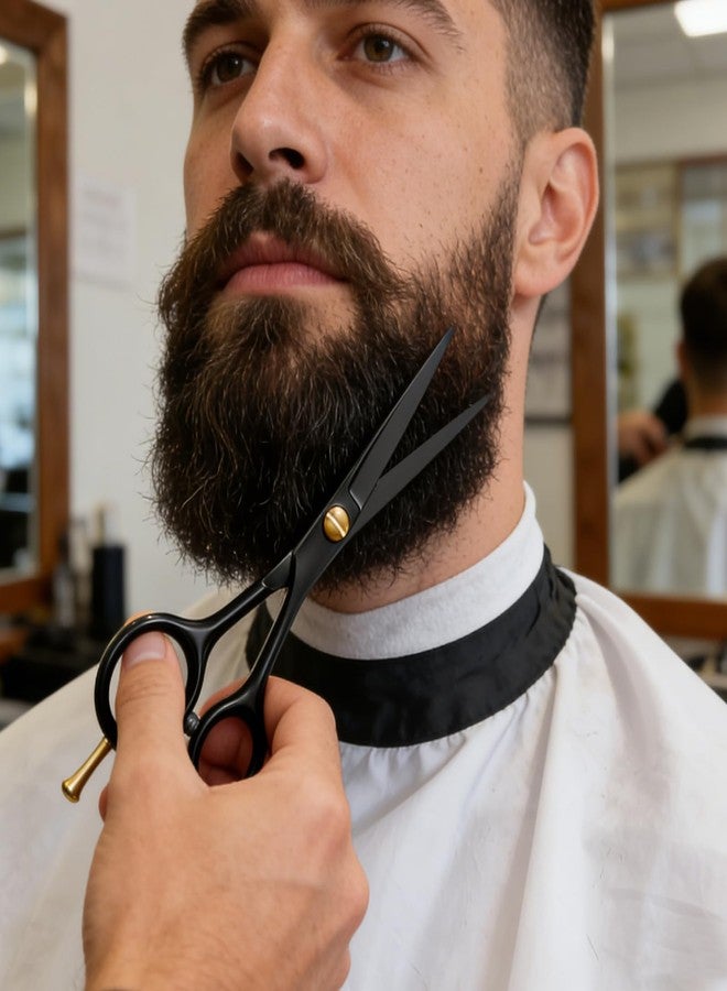 Cut it Mustache Scissors Set with Comb – 5.5” Titanium-Coated Stainless Steel Beard Scissors, Precision Beard Trimming Kits for Men with Wooden Comb, Sharp & Durable Grooming Tool - Image 2