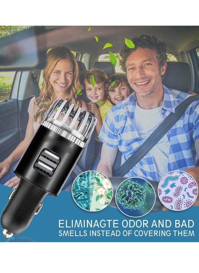 SUPER WINNER - 2 in 1 Car Air Purifier and Dual USB Car Charger Odor Remover Purifier Super Fast Mobile and Tab Charger - Image 1