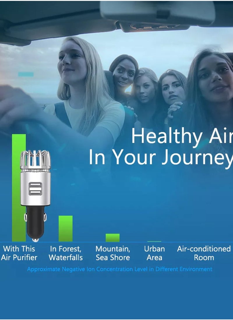 SUPER WINNER - 2 in 1 Car Air Purifier and Dual USB Car Charger Odor Remover Purifier Super Fast Mobile and Tab Charger - Image 1