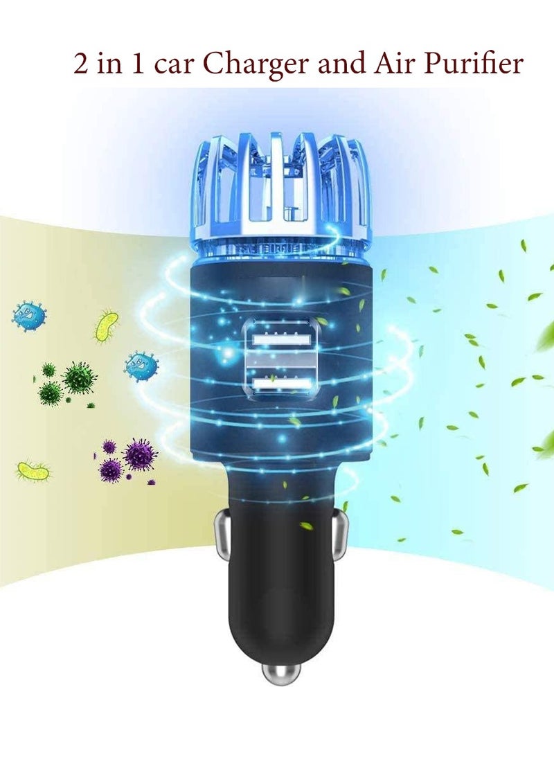 SUPER WINNER - 2 in 1 Car Air Purifier and Dual USB Car Charger Odor Remover Purifier Super Fast Mobile and Tab Charger - Image 1