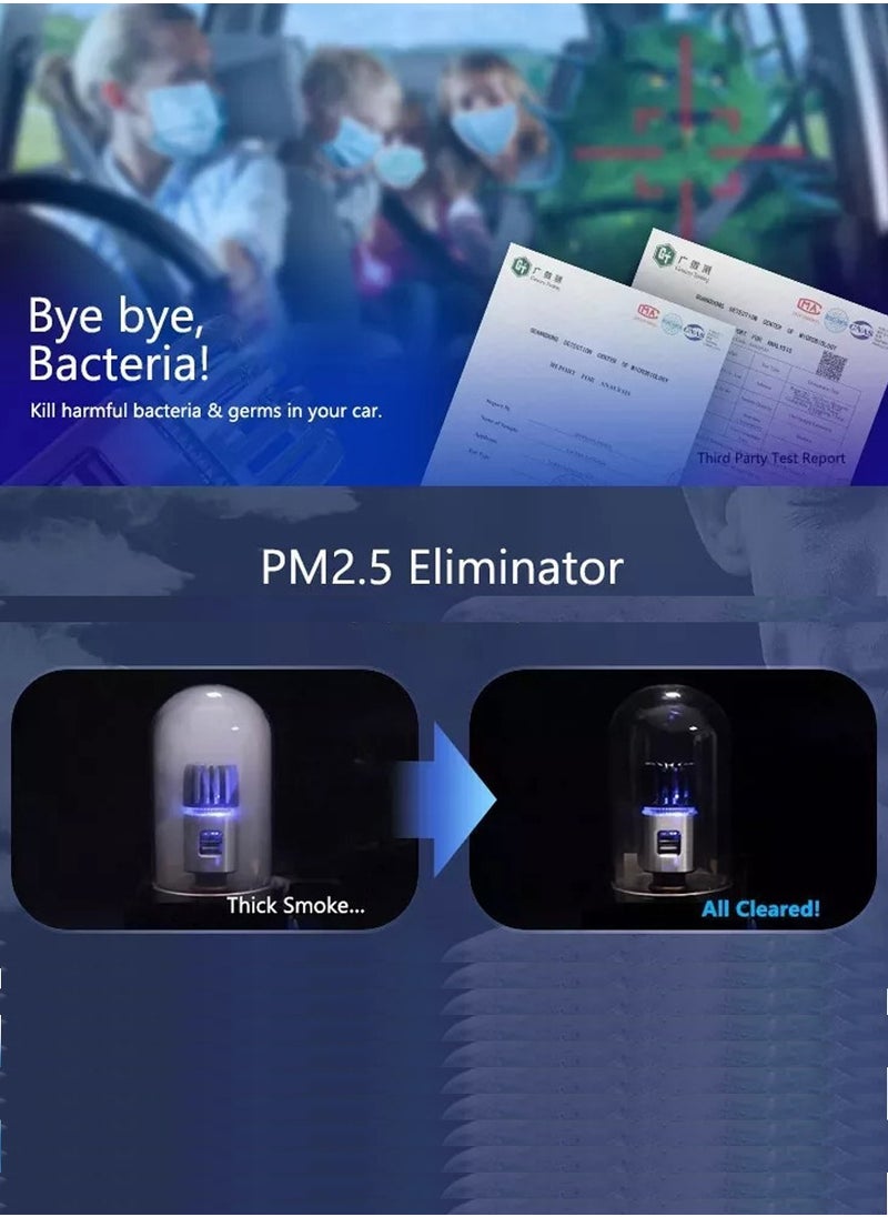 SUPER WINNER - 2 in 1 Car Air Purifier and Dual USB Car Charger Odor Remover Purifier Super Fast Mobile and Tab Charger - Image 1