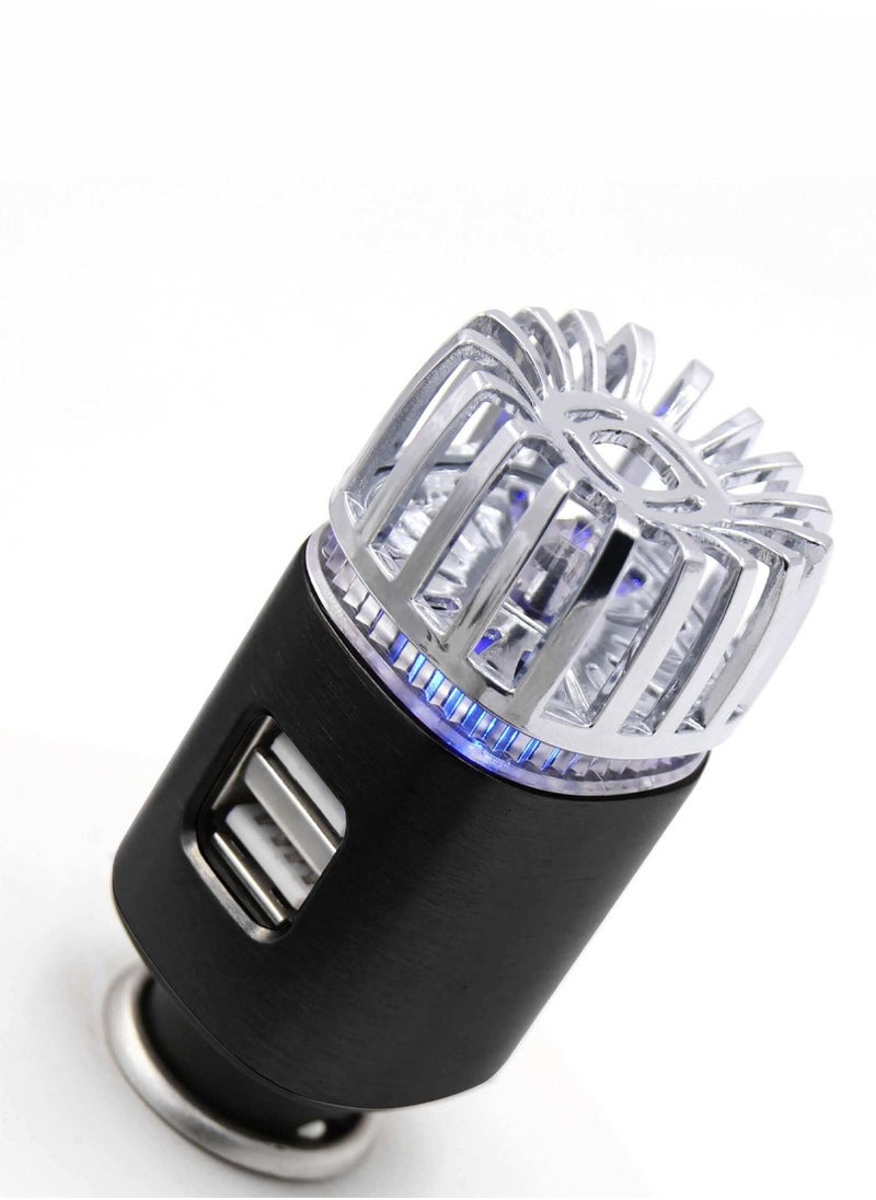 SUPER WINNER - 2 in 1 Car Air Purifier and Dual USB Car Charger Odor Remover Purifier Super Fast Mobile and Tab Charger - Image 1