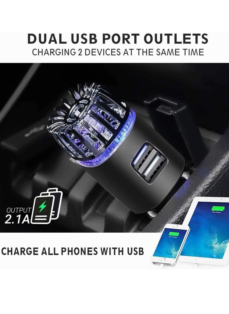 SUPER WINNER - 2 in 1 Car Air Purifier and Dual USB Car Charger Odor Remover Purifier Super Fast Mobile and Tab Charger - Image 1
