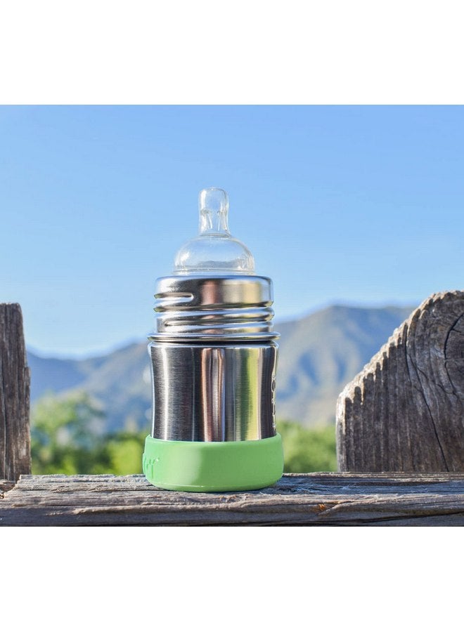 Pura Pura Kiki Silicone Bottle Bumper - Plastic-Free, Medical-Grade, Dishwasher Safe, Protective, Leakproof Cover & Anti-Slip Bottom Cover - Compatible w/Pura Stainless Bottles 5oz 9oz & 11oz (Moss & Mint) - Image 4