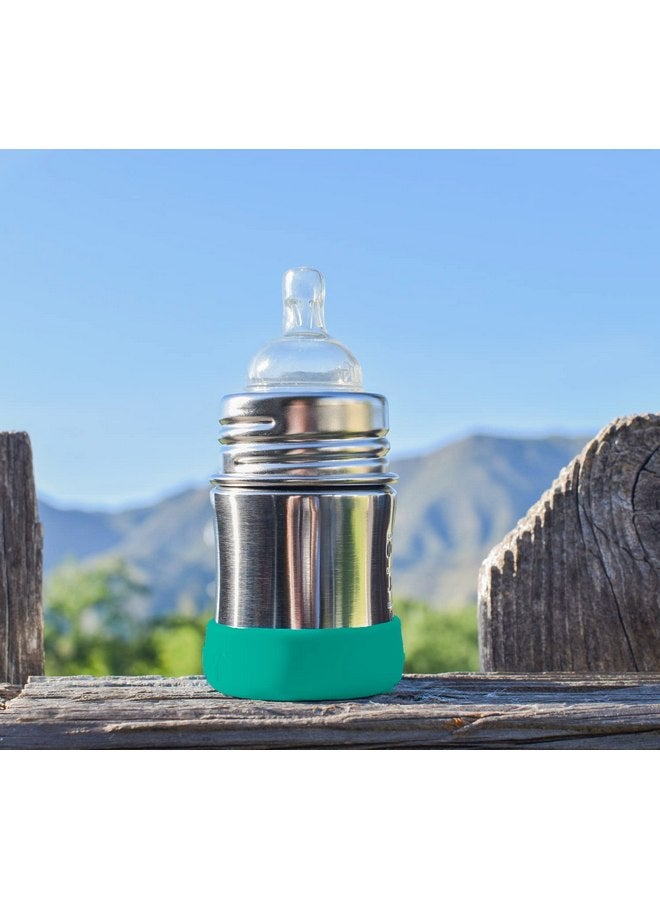 Pura Pura Kiki Silicone Bottle Bumper - Plastic-Free, Medical-Grade, Dishwasher Safe, Protective, Leakproof Cover & Anti-Slip Bottom Cover - Compatible w/Pura Stainless Bottles 5oz 9oz & 11oz (Moss & Mint) - Image 3