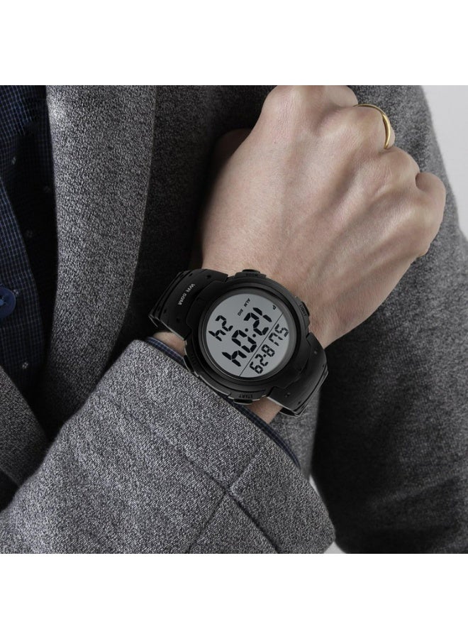 Men's Digital Sports Watch, 50M Waterproof, LED Backlight, Stopwatch & Alarm, Ultra-Light Silicone Band Wristwatch for Outdoor Activities - Image 3