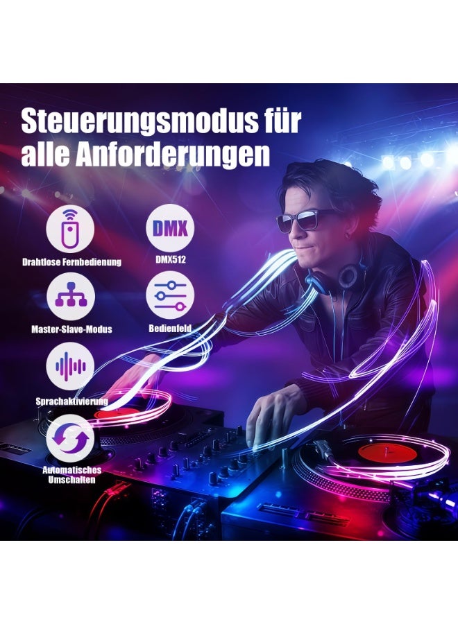lanthour 6-in-1 Professional Party Lighting Set (with Remote Control) | UV RGB Effects | DMX and Sound Control | Ideal Stage Light for Parties, DJs, Clubs, and Halloween - Image 2