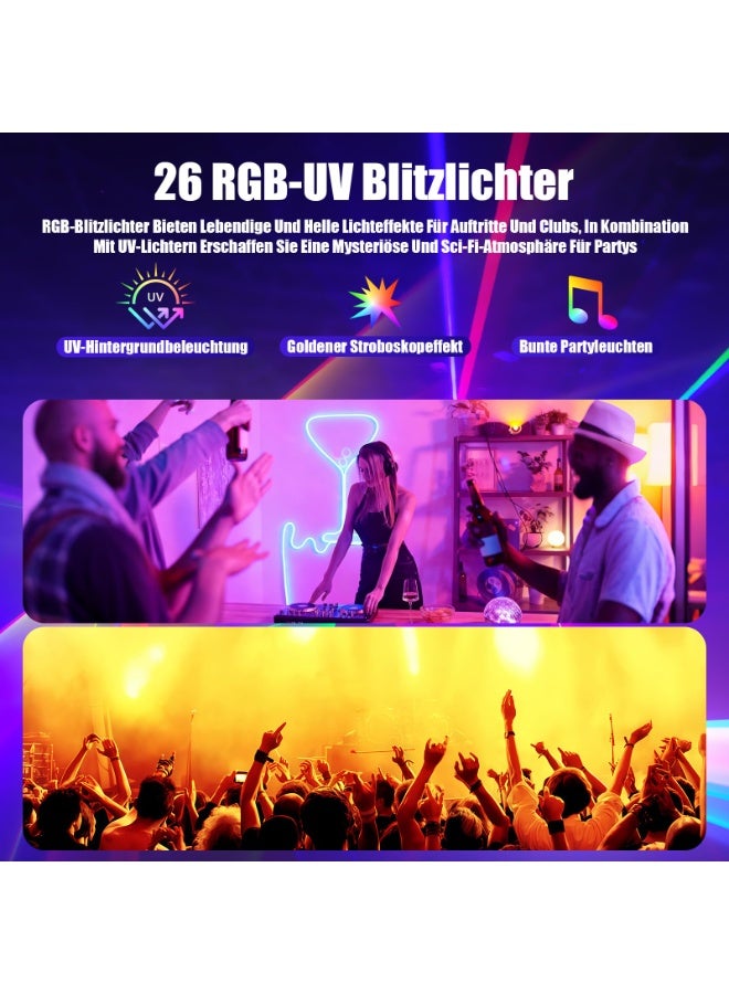 lanthour 6-in-1 Professional Party Lighting Set (with Remote Control) | UV RGB Effects | DMX and Sound Control | Ideal Stage Light for Parties, DJs, Clubs, and Halloween - Image 4