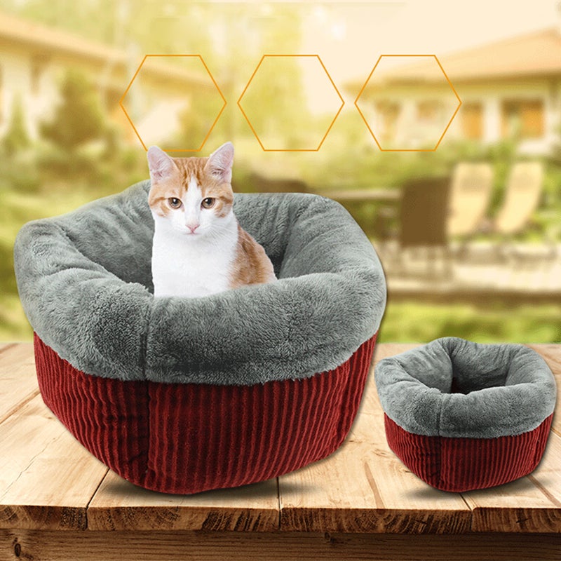 Cat Bed Warm Fleece Cat Bed with Non Bottom Winter Cat Bedding Cat Cave Cat Nest for Small Dog Puppy Cat Kitty - Size S - Image 1
