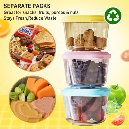 Tasttin Baby Food Containers - 5 oz Food and Snack Storage Jars with Sealing Lids, Safe and Durable, Freezer, Microwave and Dishwasher Safe - Image 2