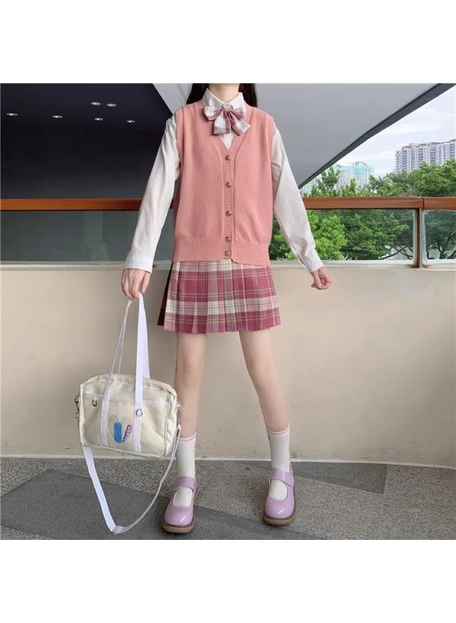 NIBEMINENT Sweater Vest Spring Autumn Warm Fashin Korean Soft Loose Knit Vest V-neck Knitwear Pullovers Short Style Sweater Vest - Image 2