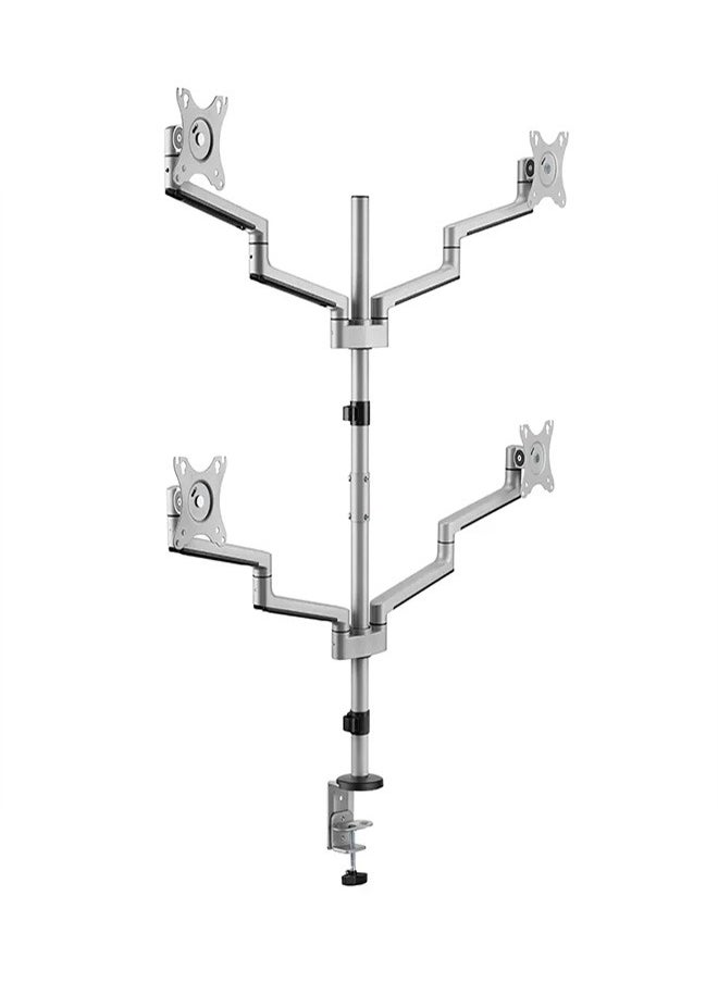 Skill Tech SH72 C048 Premium Aluminum Articulating Monitor Mount for 17"-32" Screens, VESA 100x100, 6kg Load Capacity – Silver  - Image 1