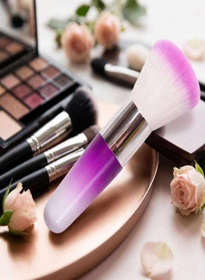 Baskety Soft Bristle Face Powder Brush & Nail Art Dust Remover, Multi-Purpose Beauty Tool for Makeup & Manicure (Purple) - Image 2