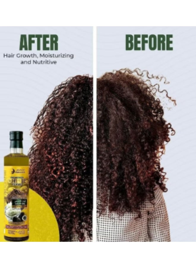 اماليكو زيت تشيبي لنمو الشعر مع زبدة الشيا - مسحوق تشيبي أفريقي أصلي جاهز للاستخدام لنمو الشعر، زبدة الشيا، زيت النخيل، زيت اللوز، زيت الزيتون، زيت النعام 250 مل - Image 3
