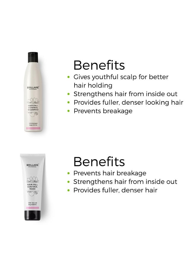 BRILLARE Professional Hair Fall Control/Anti Hair Fall Natural Shampoo and Mask Combo With Apple, Soya Protein And Lemon (300 ml + 125 GM) - Image 4