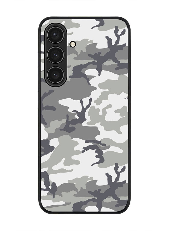 Stylizedd Rugged Black edge case for Samsung Galaxy S24 Plus, Slim fit Soft Case Flexible Rubber Edges Anti Drop TPU Gel Thin Cover- Artic Camo - Image 1