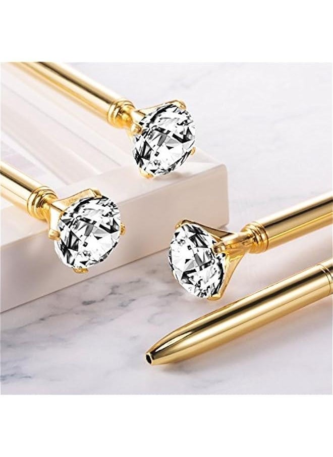 Generic 12 Pieces Big Diamond Crystal Ballpoint Pens and 6 Pieces Ballpoint Pen Refills, Black Ink (Gold)  - Image 5