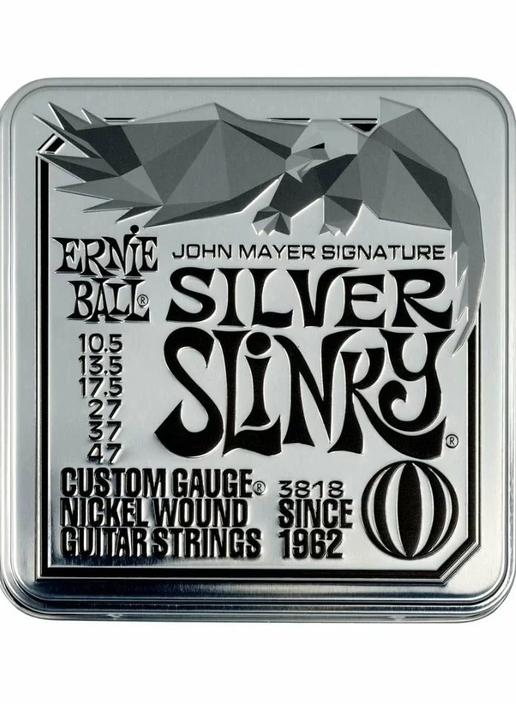 Ernie Ball PO3818 John Mayer Silver Slinky Signature Electric Guitar Strings 3-pack