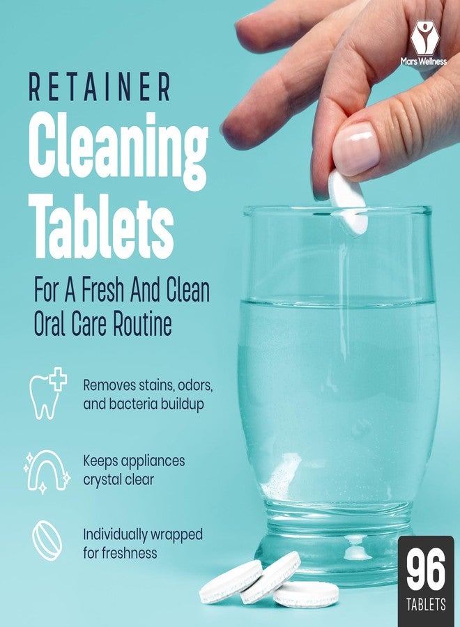 Mars Wellness Retainer Cleaner Tablets - 96 Count Denture Cleaning Tablets, Mouthguard Cleaner, Effectively Removes Odors and Stains, Fresh Oral Hygiene Solution - Image 2