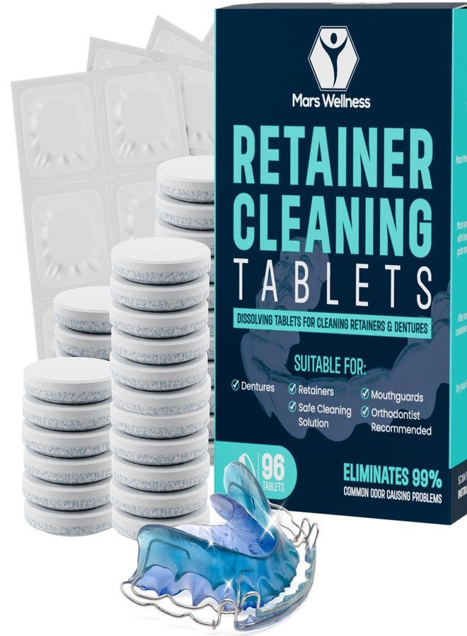 Mars Wellness Retainer Cleaner Tablets - 96 Count Denture Cleaning Tablets, Mouthguard Cleaner, Effectively Removes Odors and Stains, Fresh Oral Hygiene Solution - Image 1