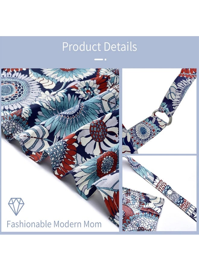 Insular Nursing Cover for Breastfeeding, Infant Feeding Cover Breathable Cotton Privacy Breastfeeding Apron, Green Daisy - Image 5