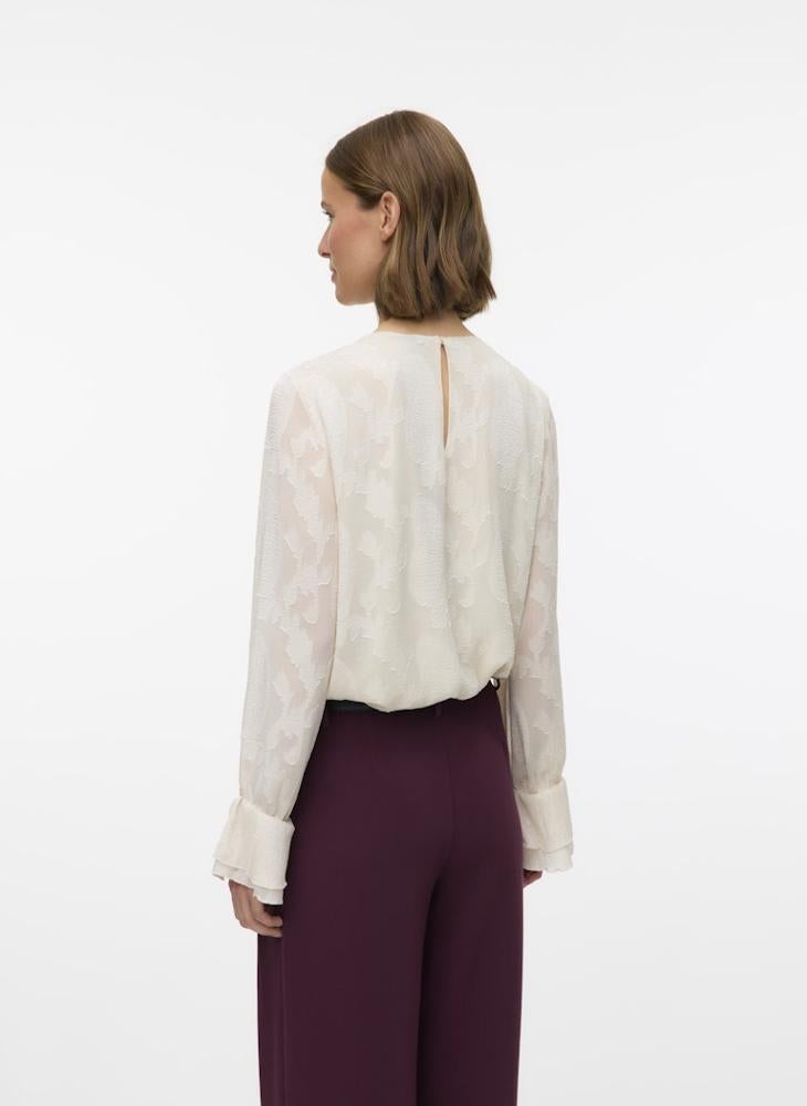 فيرو مودا بلوزة بأكمام طويلة مكشكشة من فيميشي - Image 2