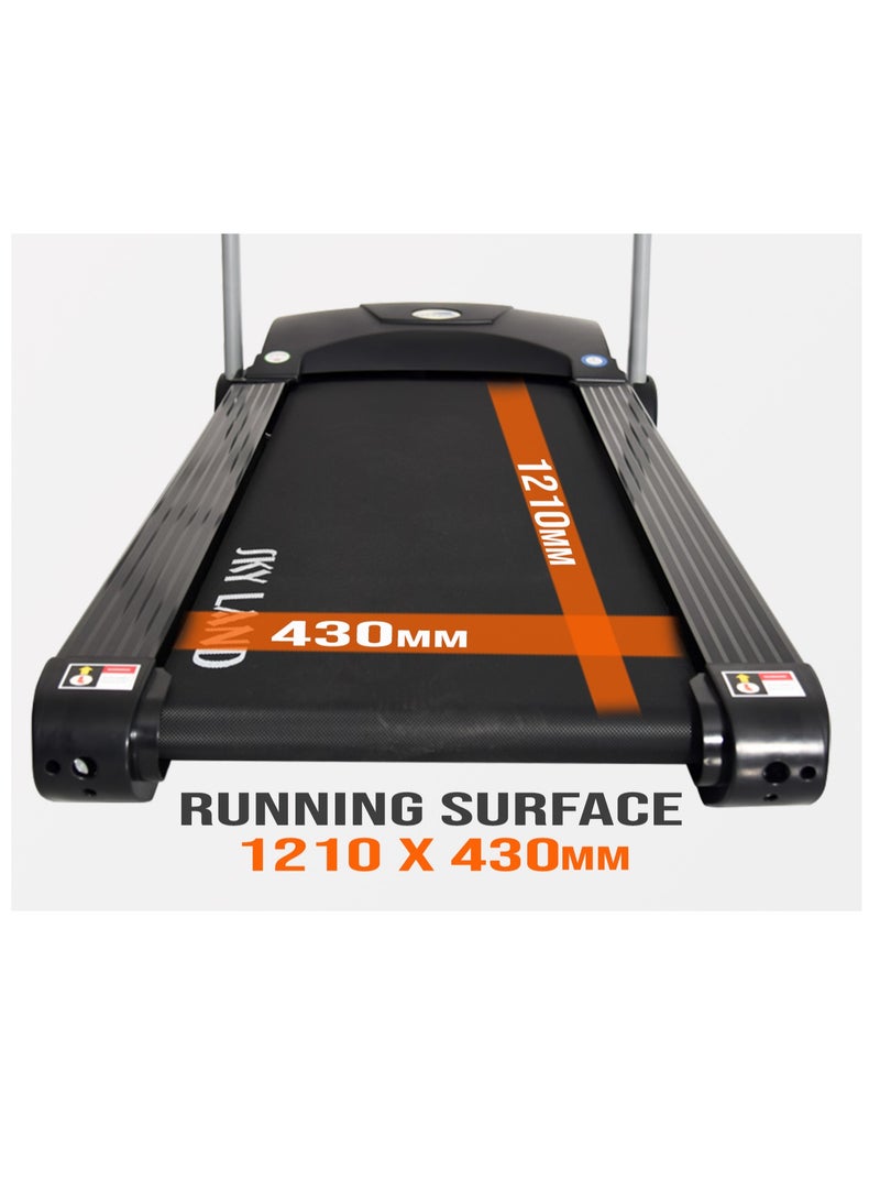SkyLand Powerful 4 HP Peak Motor Treadmill, Foldable Running Machine with 43cm Wide Belt, Built-in MP3 Speaker, LCD for Speed/Calories/Heart Rate, Manual Incline, Quiet Motor, Portable Home Fitness Equipment – EM-1222  - Image 5