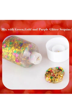 MEICOLY MEICOLY Mardi Gras Face Glitter,Mardi Gras Outfit for Women Kids,Mardi Gras Accessories for Carnival,Gold Green Purple Mixed Chunky Glitter,Rave Festival St Patricks Day Glitter for Face/Body/Hair  - Image 4