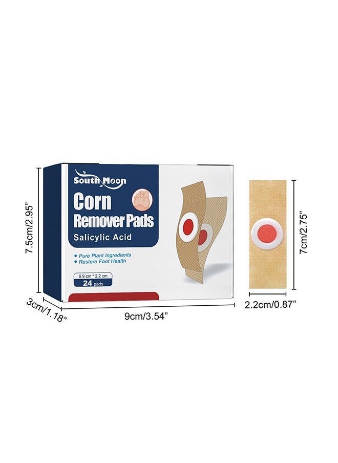 SOUTH MOON - 24 Pcs Foot Corn Removal Plaster,Natural Ingredients,Foot Care Expert,Calluses Plantar Treatment,Relief Pain From Calluses, Corns, Blisters, Heel Frictions - Image 1
