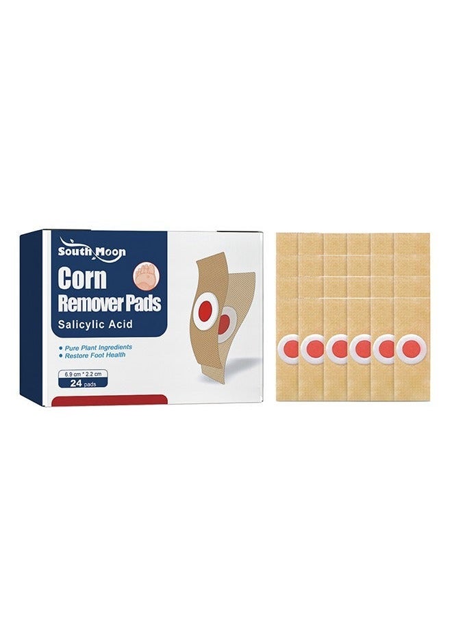 SOUTH MOON - 24 Pcs Foot Corn Removal Plaster,Natural Ingredients,Foot Care Expert,Calluses Plantar Treatment,Relief Pain From Calluses, Corns, Blisters, Heel Frictions - Image 1