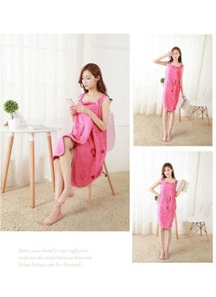 Multifunction Lovely Bath Towel Wraps Microfiber Soft Wearable Spa Suspenders Skirt Bath Towel Wrap Highly Absorbent Shower And Bath Towel Skirt Red