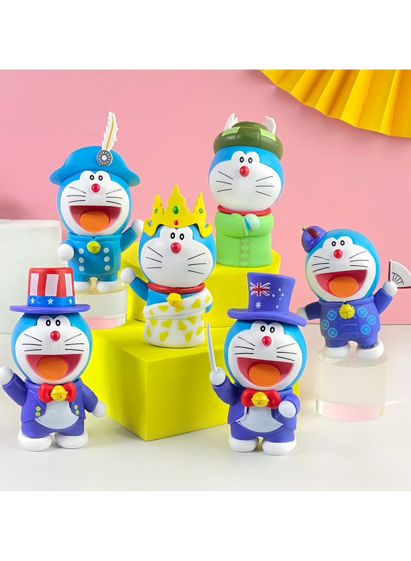 general 6 Pieces Doraemon Toy Character Model Anime PVC Model Decorations Gifts Home Decoration, 9cm - Image 1