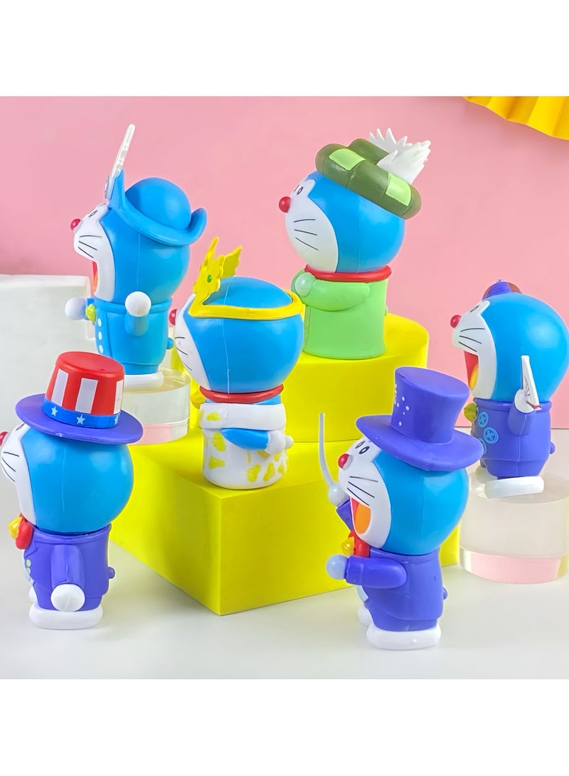 general 6 Pieces Doraemon Toy Character Model Anime PVC Model Decorations Gifts Home Decoration, 9cm - Image 2