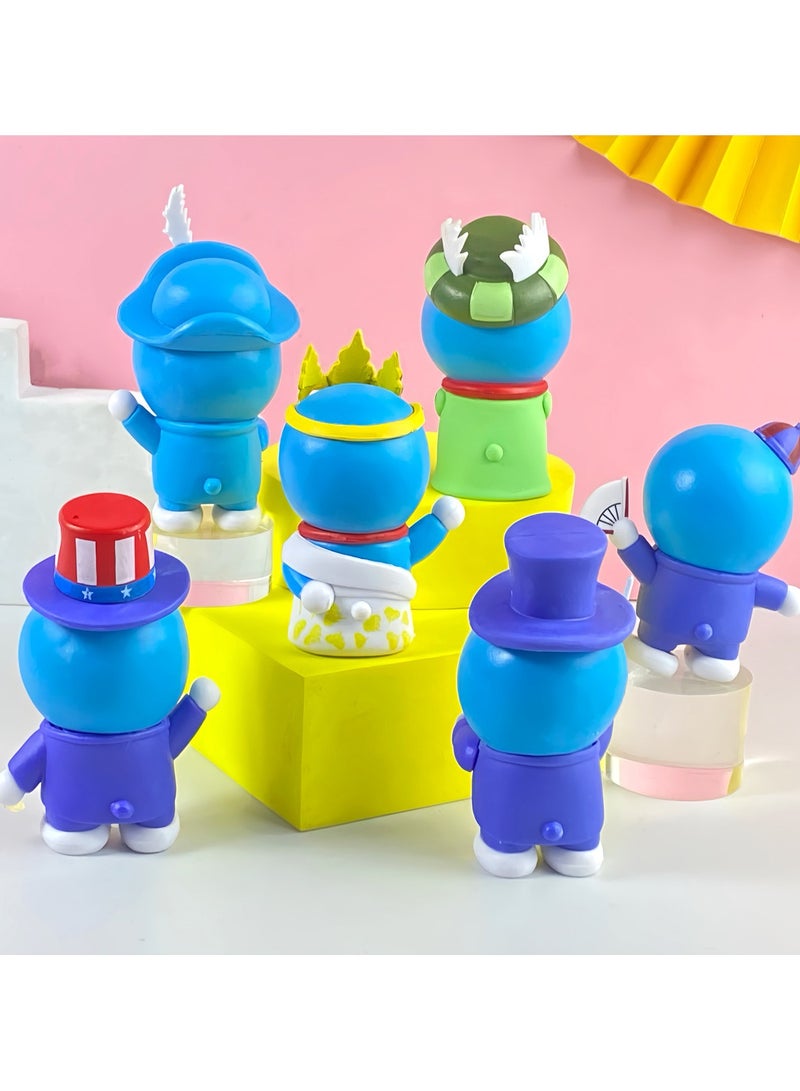 general 6 Pieces Doraemon Toy Character Model Anime PVC Model Decorations Gifts Home Decoration, 9cm - Image 3